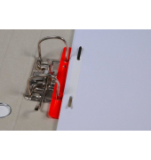 Heftstreifen kurz BRG660612, 3,5x15cm (BxL), Kunststoff mit Kunststoffdeckleiste, rot