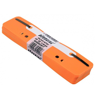 Heftstreifen kurz BRG660617, 3,5x15cm (BxL), Kunststoff mit Kunststoffdeckleiste, orange