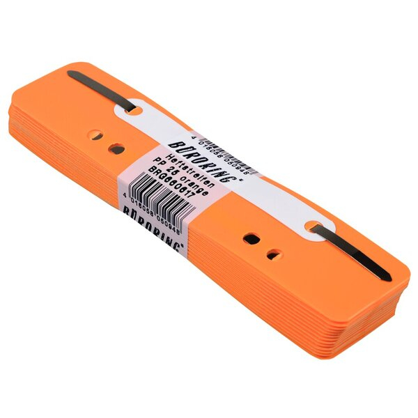 4016058050948 - Heftstreifen kurz BRG660617 35x15cm (BxL) Kunststoff mit Kunststoffdeckleiste orange 4016058050948 25 Stück