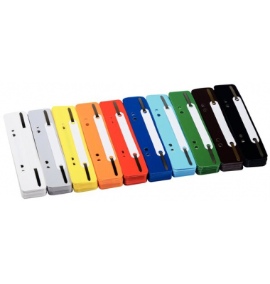 Heftstreifen kurz BRG660619, 3,5x15cm (BxL), Kunststoff mit Kunststoffdeckleiste, farbig sortiert