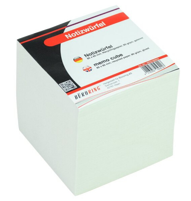 Zettelklotz 196643, 90x90mm, grau, REC Papier, 650 Blatt