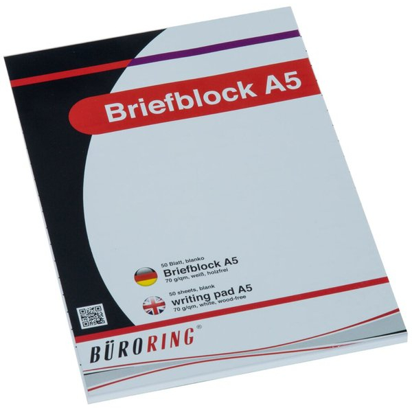 4016058056032 - Briefblock 543502 Lineatur 6   blanko A5 70g weiß 50 Blatt 4016058056032 Büroring