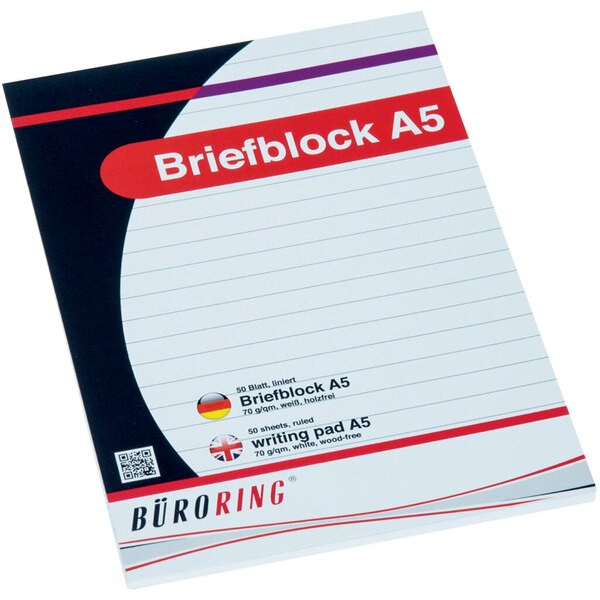 4016058056056 - Briefblock A4 50 Blatt liniert holzfrei weiß 4016058056056 543504