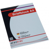 Briefblock A4 50 Blatt liniert, holzfrei, weiß
