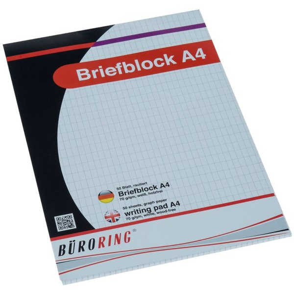 4016058056179 - Briefblock A4 50 Blatt rautiert holzfrei weiß 4016058056179 Büroring