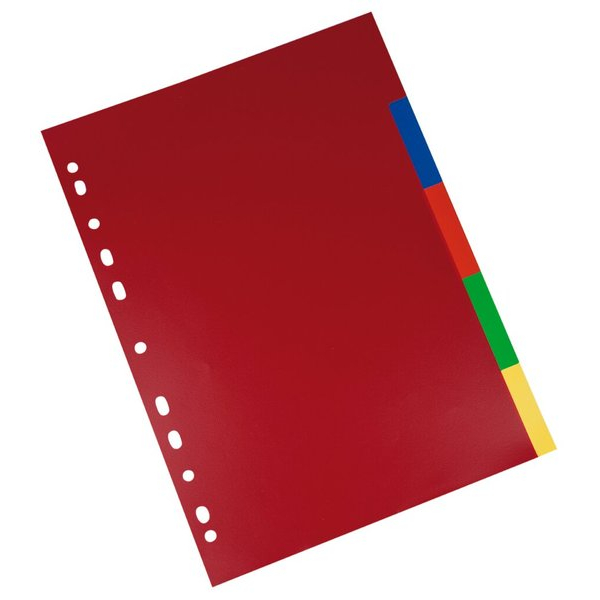 Büroring Kunststoffregister BRG620194, 5-teilig blanko, A4, 120µm, farbige Taben, 5-teilig 4016058056629 Büroring