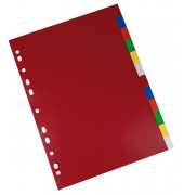 Register, A4, PP-Folie, 12-teilig, 2x6 Farben, 120 my
