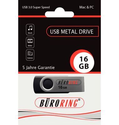 Speicherstick, USB 3.0 mit drehbarer Metall-Abdeckung
