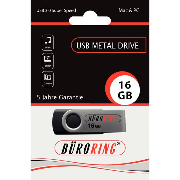 4016058080440 - Speicherstick USB 30 mit drehbarer Metall-Abdeckung 4016058080440 BRG821001
