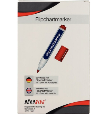 Flipchartmarker 223017, rot, 1,5-3mm 