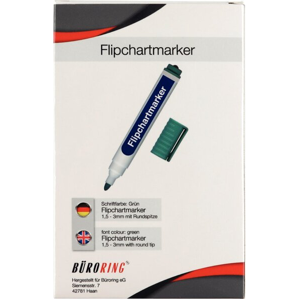 4016058223380 - Flipchart Marker grün Rundspitze 15-3mm 4016058223380 Büroring