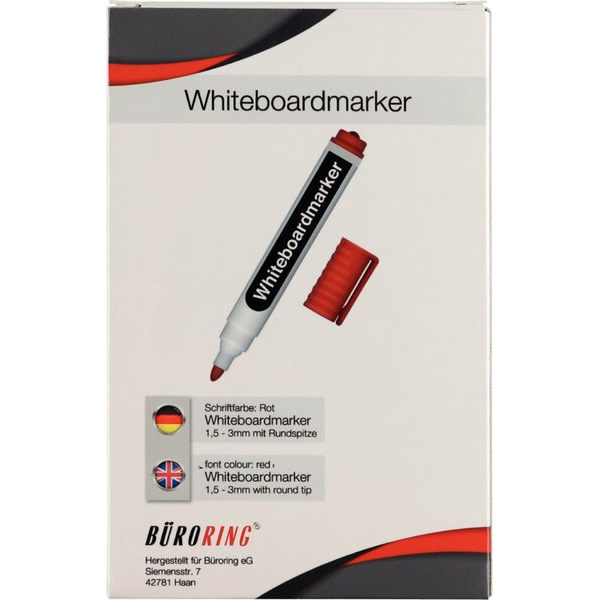 4016058242763 - Whiteboard Marker rot Rundspitze 15-3mm 4016058242763 Bürori