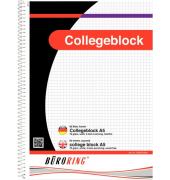 Collegeblock 543581, kariert / kariert, A5, 70g, weiß/schwarz, 80 Blatt