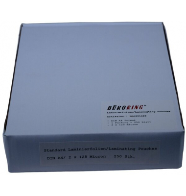 Laminierfolien 351422, A4, 216x303mm, 125mic x2, glänzend Laminierfolien 351422, A4, 216x303mm, 125mic x2, glänzend