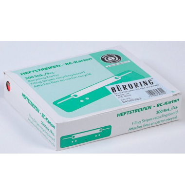 Heftstreifen kurz RC-Recycling mit Metalldeckleiste, rot