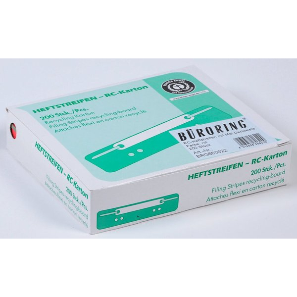 4016058606220 - Heftstreifen kurz RC-Recycling mit Metalldeckleiste rot 4016058606220 BRG660622 200 Stück