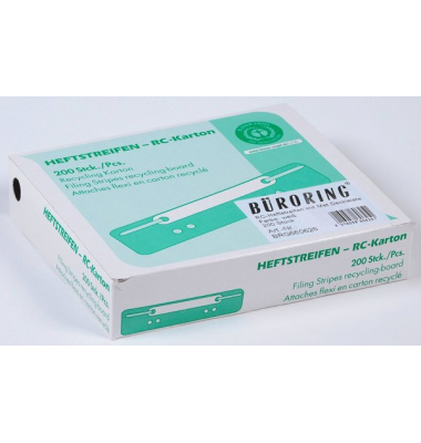 Heftstreifen BRG660626, Karton mit Metalldeckleiste, wei&szlig;