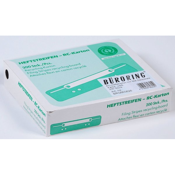 4016058606251 - Heftstreifen kurz RC-Recycling mit Metalldeckleiste weiß 4016058606251 BRG660626 200 Stück