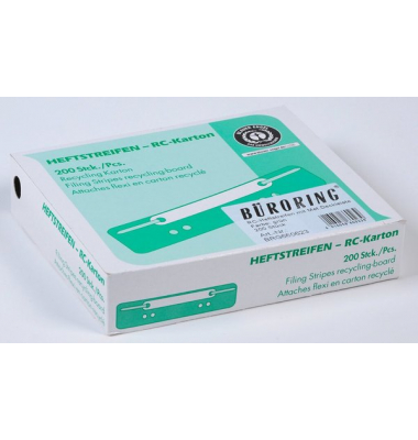 Heftstreifen kurz RC-Recycling mit Metalldeckleiste, grün