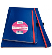 Notizbuch 704145, notizio., blau, A4 + A5, kariert