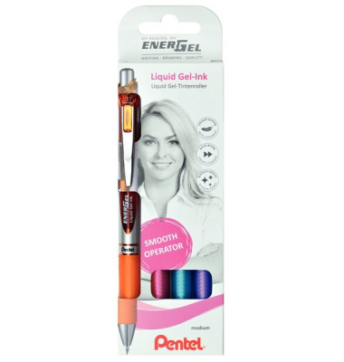 Liquid Gel-Tintenroller EnerGel 4er Set orange,pink,hellblau,violett Liquid Gel-Tintenroller EnerGel 4er Set orange,pink,hellblau,violett