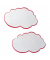 Moderationskarte Wolken mit rotem Rand weiß 25x42cm
