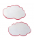 Moderationskarte Wolken mit rotem Rand weiß 25x42cm