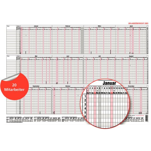 4021819122000 - Urlaubsübersicht für 20 Mitarbeiter 2022 60 x 42 cm 12 Monate 4021819122000 GÜSS Kalender 4021819122000 - Urlaubsübersicht für 20 Mitarbeiter 2022 60 x 42 cm 12 Monate 4021819122000 GÜSS Kalender