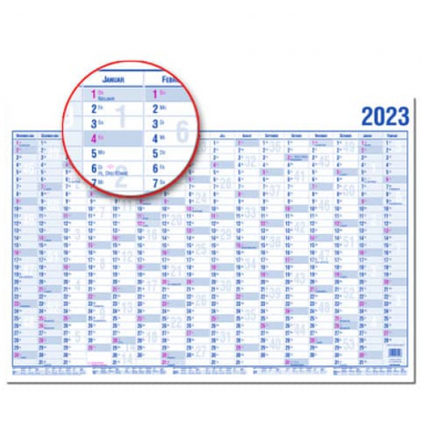 Plakatkalender Nr. 19000 16Monate/1Seite A3-quer 2023