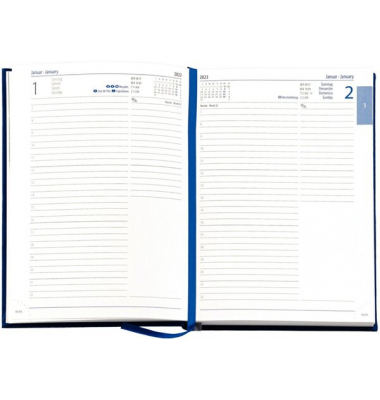 Tageskalender 58960, schwarz, 1 Tag / 1 Seite, 145x205mm (HxB), 2024