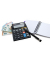 Tischrechner, anzeigend, 12-stellig Solar und Batterieb, schwarz,