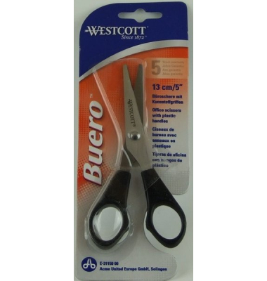 Westcott Büroschere 13cm Edelstahl, ergonom. Kunststoffgriff