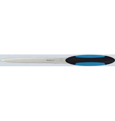 Brieföffner Softgrip, schwarz/blau, rostfrei