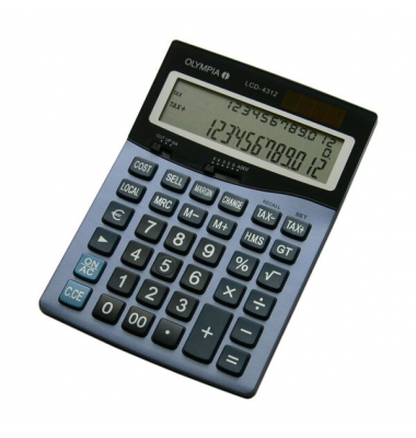 Tischrechner LCD-4312, stahlblau, 3-zeiliges LC-Display, je Zeile