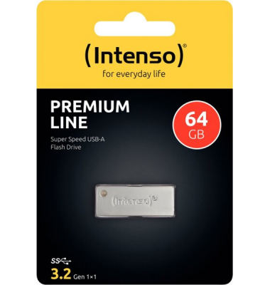 Speicherstick Premium Line USB 3.2, silber, Kapazität 64 GB