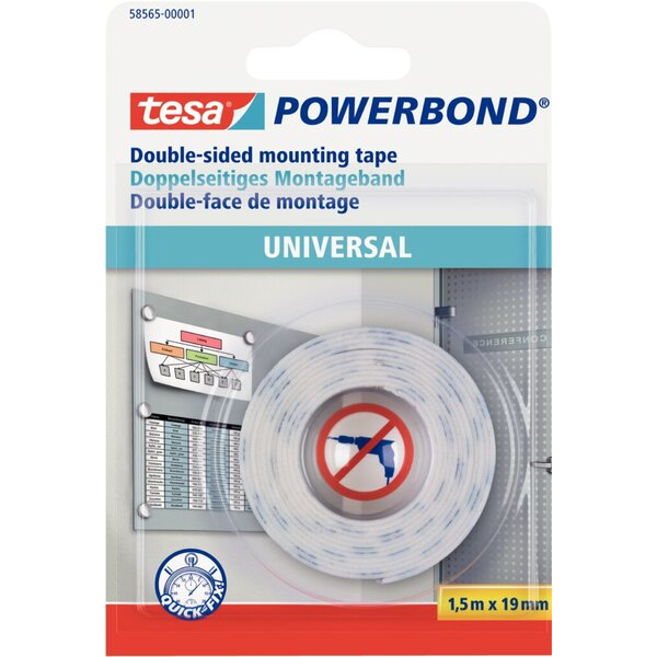 4042448280596 - Powerbond Universal 15 m x 19 mm für leichte und flache Gegenstände doppelseitig 4042448280596 tesa 58565-00001-00