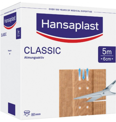 Wundpflaster Classic 1009231, 1 Rolle, 6cmx5m, hautfarben