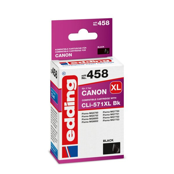 4043023854232 - Tintenpatrone EDD-458 ersetzt Canon CLI-571BK XL (0331C001) Einzelpack schwarz