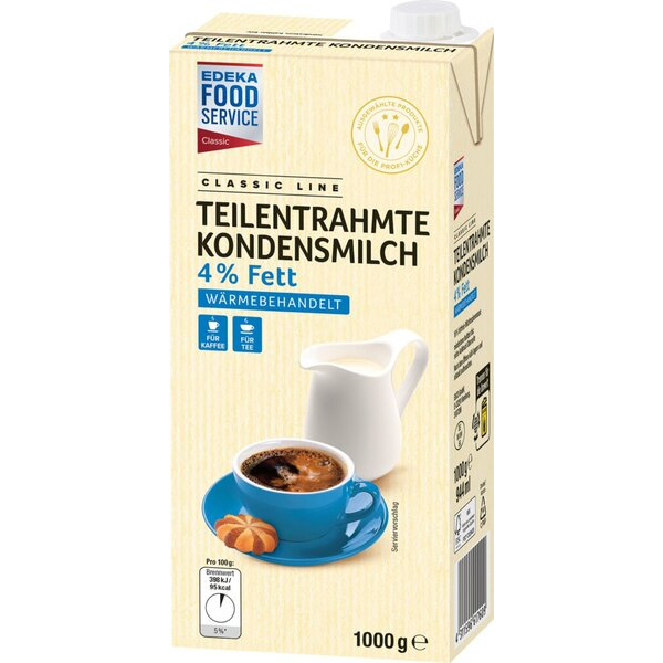 Kondensmilch 4 % Fett 1000 g teilentrahmt wärmebehandelt 4045500011909 Edeka