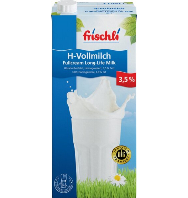 H-Milch, 1 Liter, 3,5% Fett, Schraub verschluss, ultrohocherhitzt