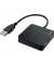 Hub, manuell, USB 2.0, Geräteanschlüsse: 4 an 1, schwarz