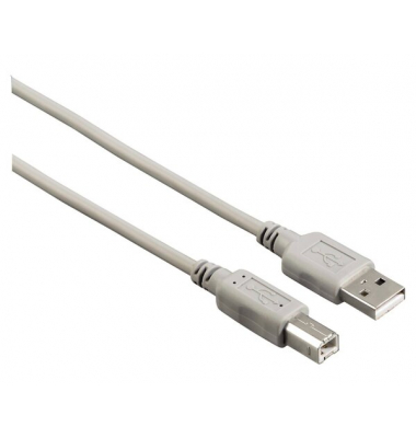 USB-Kabel 200902, 5m, USB-A auf USB-B, grau