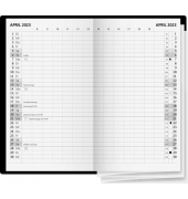 Taschenkalender 5036030955, farbig sortiert, 1 Monat / 2 Seiten, 8,7x15,3cm, 2025