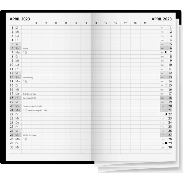Glocken Taschenkalender 5036030955, farbig sortiert, 1 Monat / 2 Seiten, 8,7x15,3cm, 2026 4061947032383 Glocken