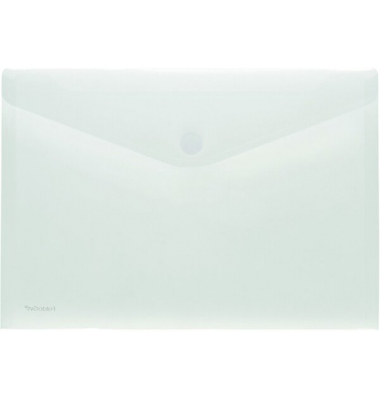 Dokumententasche 40101-03, A4 quer, transparent farblos, Kunststoff, Klettverschluss