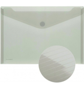 Dokumententasche 40101-23, A4 quer, transparent rauch, Kunststoff, Klettverschluss