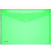 Dokumententasche 40101-54, A4 quer, transparent gr&uuml;n, Kunststoff, Klettverschluss