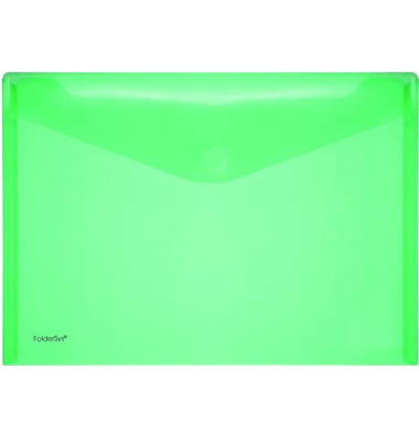 Dokumententasche 40101-54, A4 quer, transparent gr&uuml;n, Kunststoff, Klettverschluss