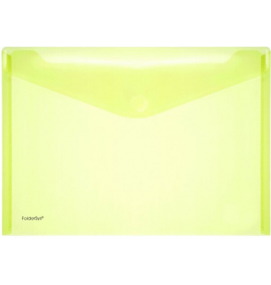 Dokumententasche 40101-64, A4 quer, transparent gelb, Kunststoff, Klettverschluss