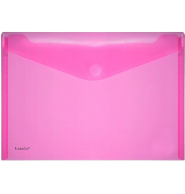 Dokumententasche 40101-84, A4 quer, transparent rot, Kunststoff, Klettverschluss